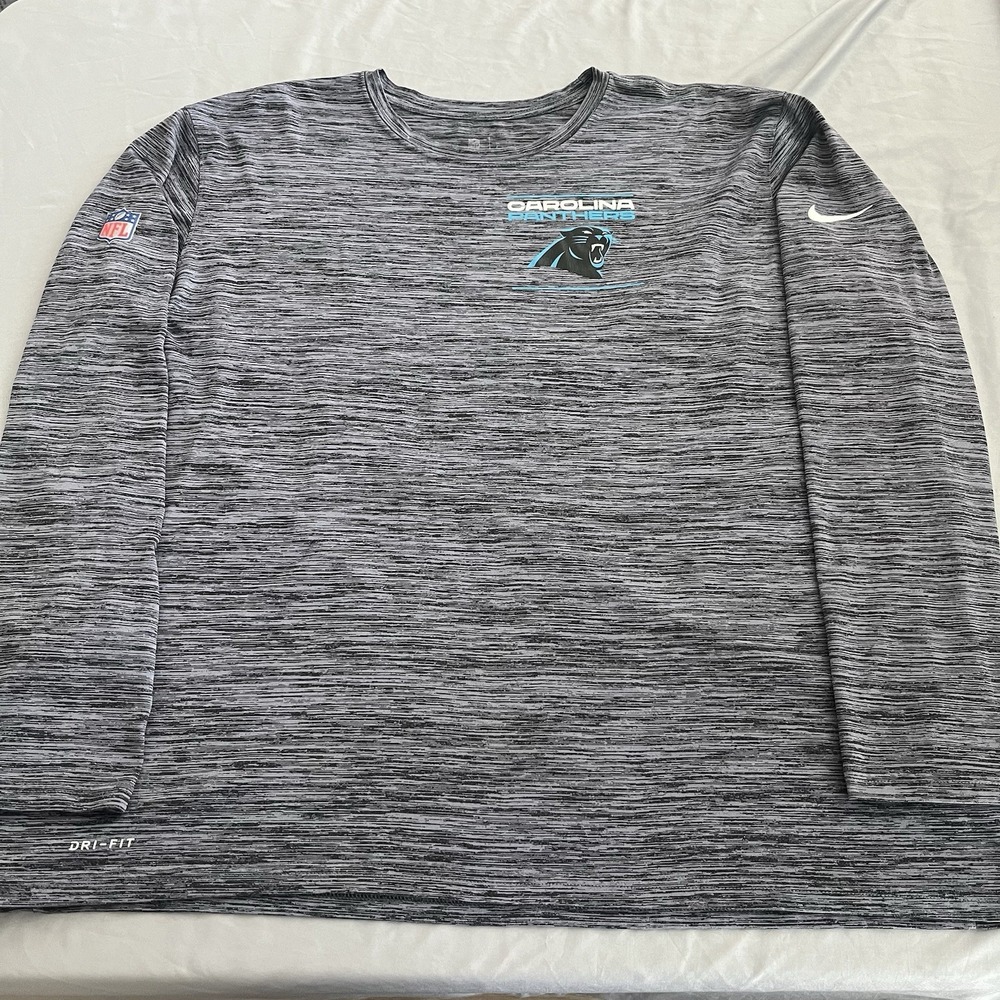 Nike On Field Carolina Panthers Shirt Mens 3XL Gray Long Sleeve performance